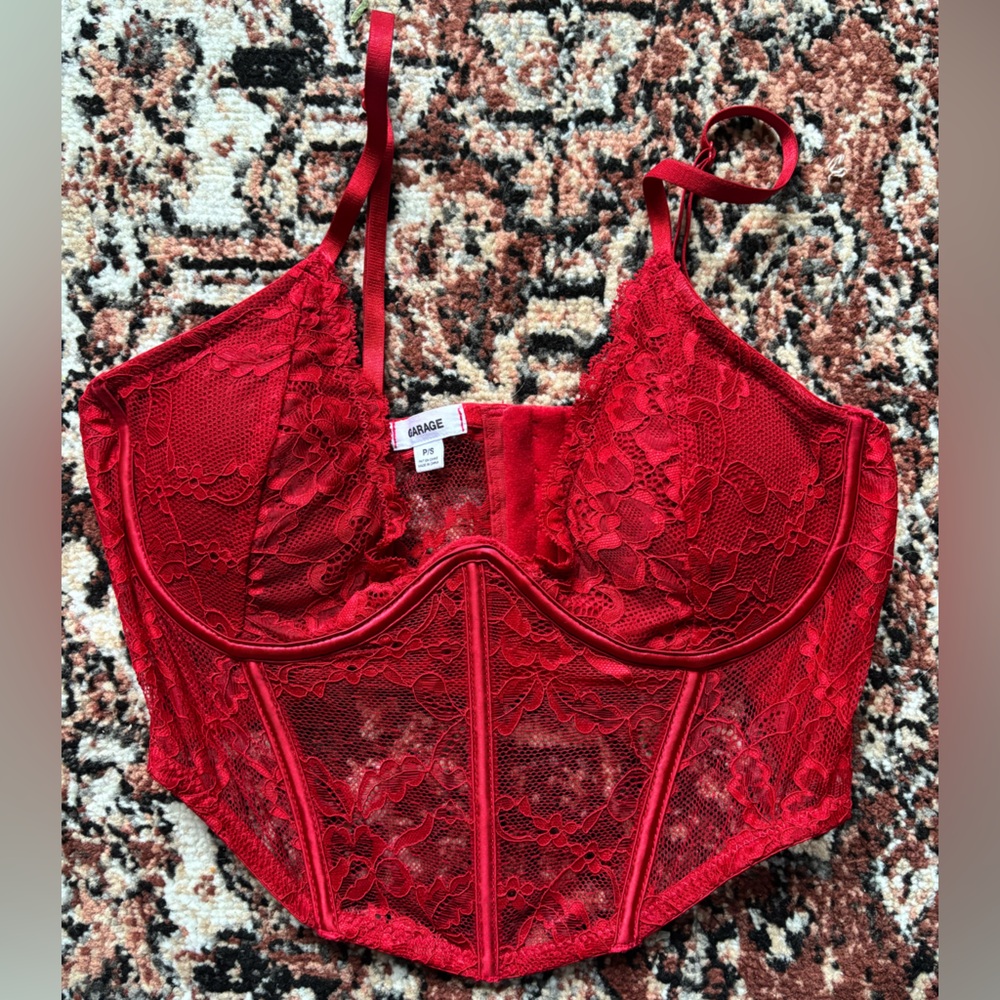 Garage Red Lace Bra Top